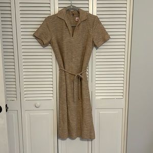 70s Vintage Joan Curtis Textured Beige Speckled Dress